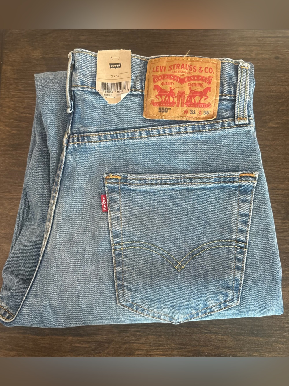 Levi’s 550 Relaxed Fit Stretch Blue Jeans Men’s 31x36 NWT